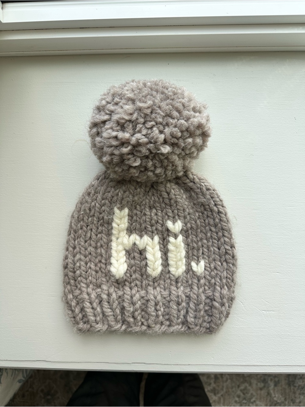 Baby “Hi” Toque with Pompom